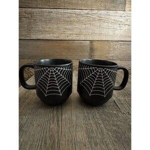 Set of 2 Web Mugs Made by Cobwebs & Cauldrons Halloween Decor
